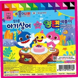 종이나라 6000 양면색종이 핑크퐁 20색 200매/(15x1