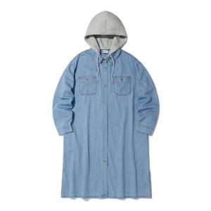 인터크루 HC10 여성 워싱 롱기장 데님 셔츠 ITA1YE52A