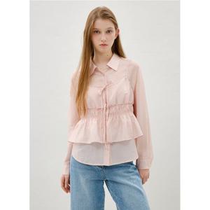 [올리브데올리브]뷔스티에 레이어드 시스루 블라우스 OW6SB204