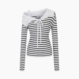 [에고이스트] [BLUE LABEL] 빅 카라 언발 니트 탑 ES2OKL05