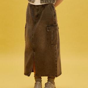리트머스 HC12 컷팅 카고 롱 데님스커트 LP3KF696-072