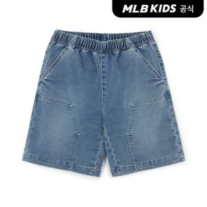 [MLB키즈 공식]26SS 베이직 저지데님 더블니 반바지 NY (Blue) 7ADPB0463-50BLS