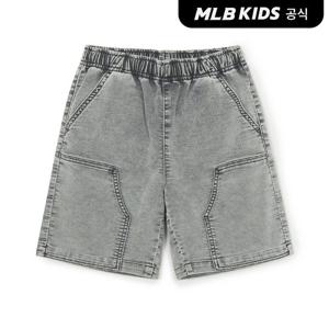 [MLB키즈 공식]26SS 베이직 저지데님 더블니 반바지 NY (L.Grey) 7ADPB0463-50GRL