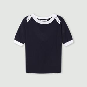 [코인코즈][정가89,000원]숄더버튼장식 반소매 니트_CC6SP673