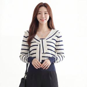 [모리스커밍홈] 세일러 배색 스트라이프 니트_M2603KN051A