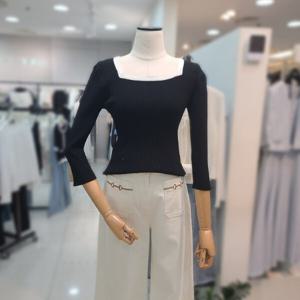 [잇미샤][잇미샤] 배색 스퀘어넥 풀오버(ITP8YPO770)_DG