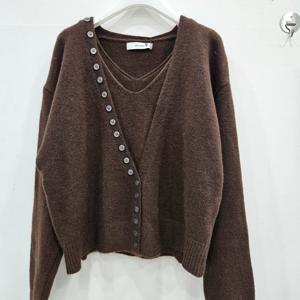 [반에이크]나시SET단추V넥가디건 VB5YKCMG10P  BRF-IC