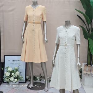 [미니멈]MD 트위드 브이넥 플레어원피스 MD MMYBAWO4370 M_CJ