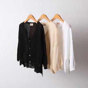 [강물처럼]빅사이즈와이가디건 D787L507 크리미썸머크롭가디건 R