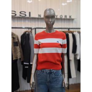 제시뉴욕 세이브존05 빅 스트라이프  포인트니트 반팔 티셔츠 IE35NSKO7160RD