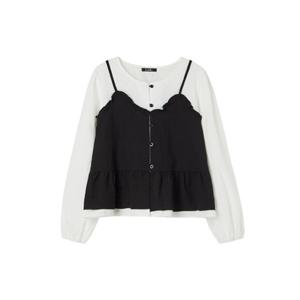 [LAP] 랩 뷔스티에 레이어드 단추 블라우스 (AS1WB240)