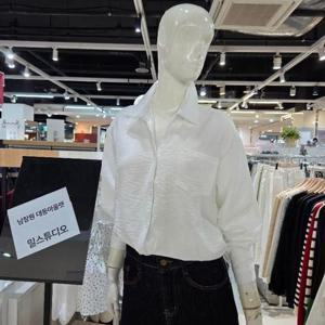 밀스튜디오 DP02 부분레이스포인트 블라우스 LR3BLS107