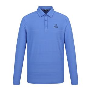 [핑골프](사은품증정) 남성 기능성 스트라이프 카라 긴팔 티셔츠 (111E1TO103_BL)