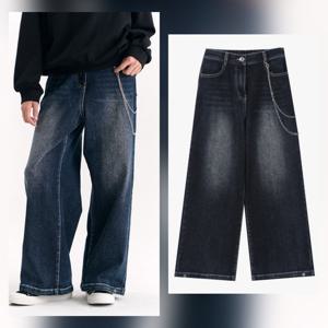 [더데이걸]뒤밴딩 밑단 스냅 와이드진TGTJ25804