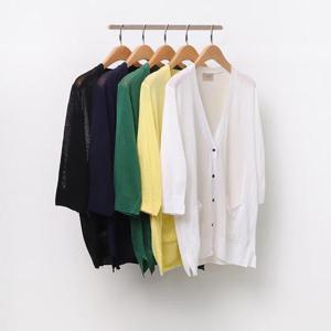 [강물처럼]빅사이즈크롭가디건 5935L407 썸머미니슬릿7부가디건