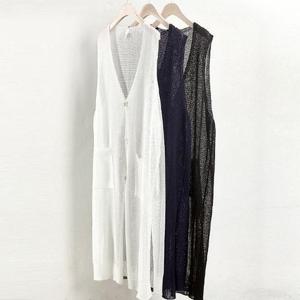 [강물처럼]빅사이즈스카시조끼 0321L407 랑디시스루펀칭니트조끼