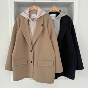 [강물처럼]빅사이즈사랑해요 Q585L402 브릿지후드집업코디자켓 S