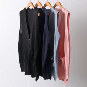 [강물처럼]빅사이즈사랑해요 I363L402 컬러포켓니트롱베스트 EB