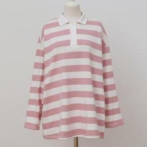 [강물처럼]아이우먼 카라배색줄가라박시티 LYK895M402 빅사이즈