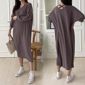 [강물처럼]위쉬몰 NO 백엑스끈브이넥원피스(K250H402) 빅사이즈