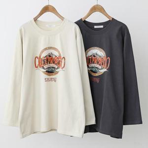 [강물처럼]빅사이즈사랑해요 Q493L401 마운틴프린팅박시긴팔티 L