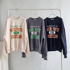 [강물처럼]빅사이즈사랑해요 P953L401 패스라운드박시맨투맨 NS