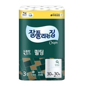 잘풀리는집 퀼팅 두루마리휴지 3겹화장지 30m 30롤