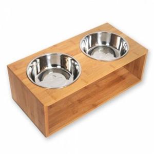 강아지식기 강아지 급식기 밥그릇 수퍼펫 대나무 원목 사각 식탁