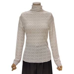 [에이지도르]도트 하프넥 물결 니트 (ALSISPR140)