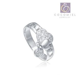 얇은반지 트윈 하트 딸랑이 커플링 우정 실버반지 은반지 R-49