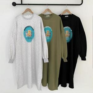 [강물처럼]빅사이즈사랑해요 Q430L401 베이비캣나염트임원피스 N