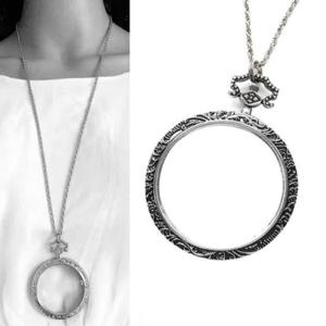 팬던트 모던스타일 레트로 큰 긴 돋보기목걸이 선물박스 47mm