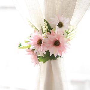 해바라기 조화 꽃 커튼 집게 타이백 플로리커튼집게12cm 인테리어 실내 장식 소품 고정 홀더 선물 금전화