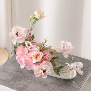 장미 조화 센터피스 로즈플라워 수반 set 35cm 2컬러 인테리어 꽃 테이블 행사 장식