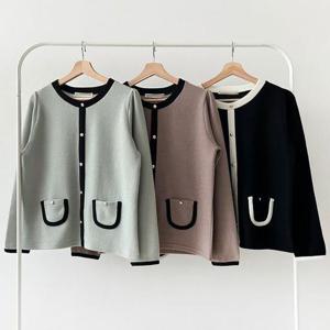 [강물처럼]빅사이즈사랑해요 Q395L312 엣지노카라버튼가디건티 B