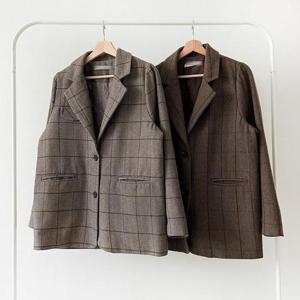 [강물처럼]빅사이즈사랑해요 Q388L312 데이지글렌체크울자켓 BN