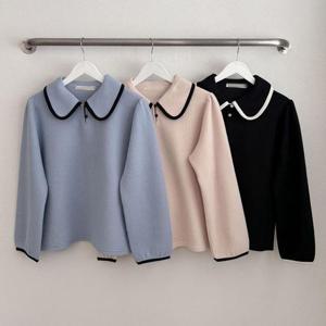 [강물처럼]빅사이즈사랑해요 Q392L312 러블리배색라인카라티 BN