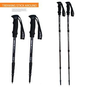 MKL 제네시 블랙체크 듀랄루민 4단 등산스틱 2개 짧음