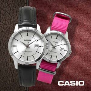 CASIO 카시오 LTP-V004L-7A_PINK 여성 가죽+나토시계