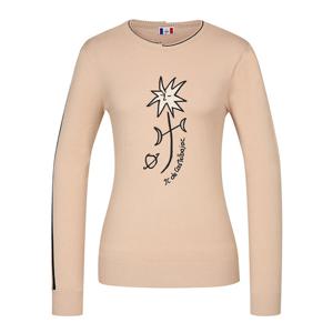 [까스텔바작] 여성 아트웍 자수 라운드 니트_BGASSW507BE