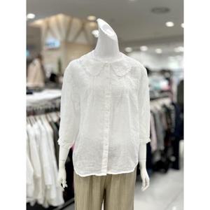 소고 세이브존01 레이스 넥 린넨 블라우스 AJ2BA11