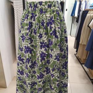 아니베에프 세이브존01 게더 면프린트 스커트 A44WSK520