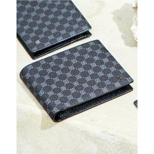 [닥스ACC][선물포장/쇼핑백동봉] [LOUIS PVC] 블랙 가죽 DD 패턴 반지갑 DBWA2F123BK