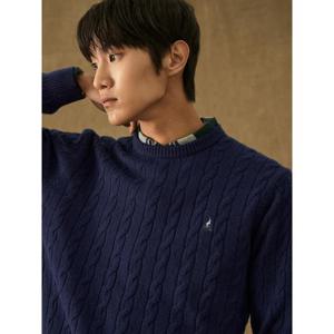 [빈폴멘] [Essential] 울 캐시미어 혼방 케이블 니트  블루 (BC4951E05P)
