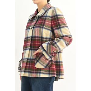 [비꼴리끄(여성)]체크 울 소매비조 A라인 자켓 B234WJ3080