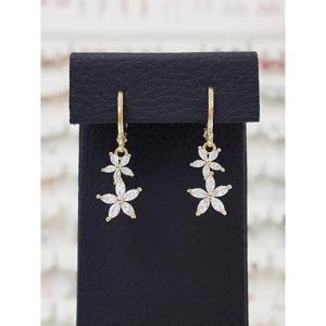 볼라레 세이브존01 팬시 큐빅 꽃 드롭 원터치 귀걸이 gpe1190