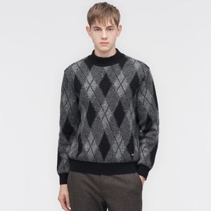 [링스] 남성 아가일 방풍 풀오버 스웨터 L11D4SR131_BK