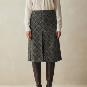 [브룩스브라더스] [여성] 램스울 체크 스커트 (베이지) (BBKZWM3839ZEF)