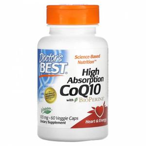 닥터스베스트Doctors Best, 바이오페린 함유 고흡수 CoQ10, 100mg, 베지 캡슐 60정