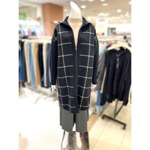 소고 세이브존01 하이넥 니트카라 울혼방 집업 코트 TH4HA21